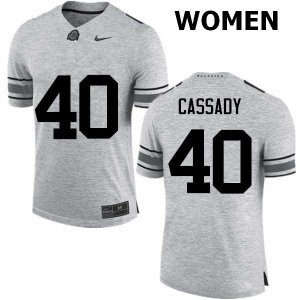 NCAA Ohio State Buckeyes Women's #40 Howard Cassady Gray Nike Football College Jersey WUH7445XP